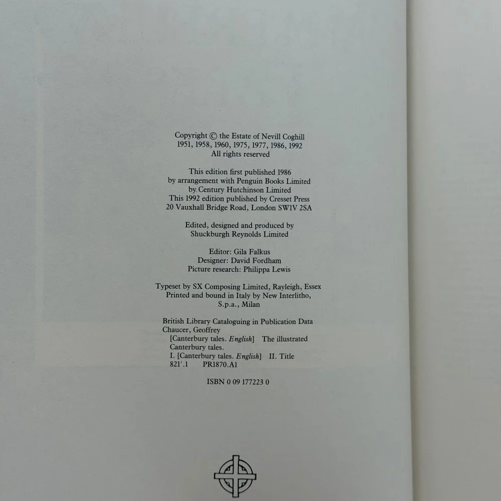 The Canterbury‎ Tales Geoffrey Chaucer Illustrated Edition Hardcover 1992 Red